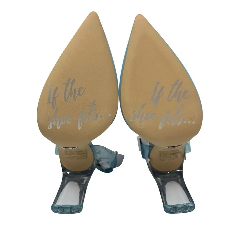 ALDO x Disney Cinderella Glass‎ Slipper Heels Womens 7 Blue Bridal Wedding Shoes
